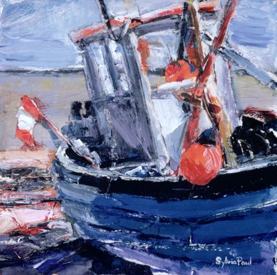 Boat with Red Buoy by Sylvia Paul